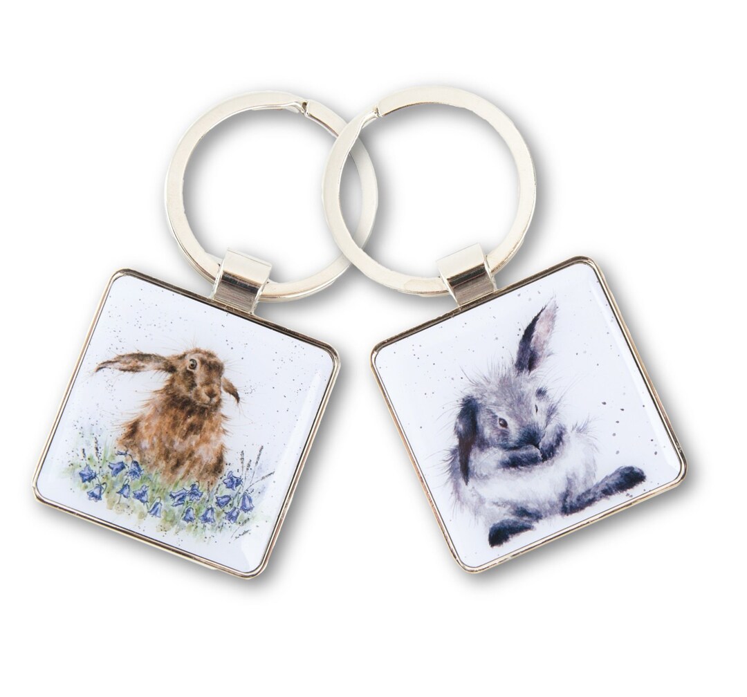 2 Key Rings With Rabbit and Rabbit Motif - Etsy