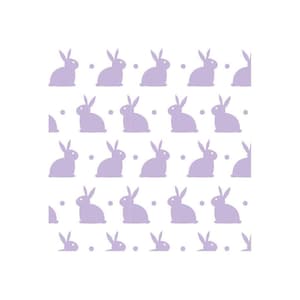 Kuscheliger Flanellstoff Kaninchen Motiv weiß/lila Bild 1