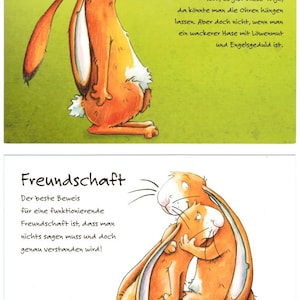 6er Set Kaninchen Postkarten mit liebem Spruch Etsy.de