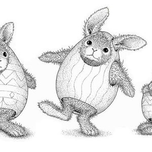 Stempelplatte Kaninchen Hasen frohe Ostern Bild 1