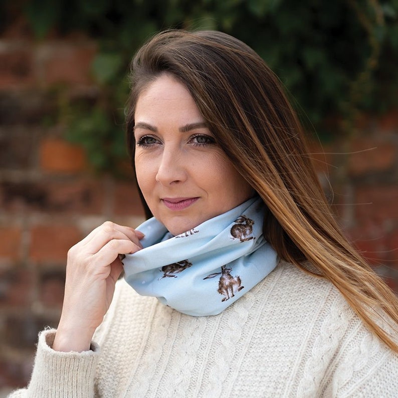 Multifunctional scarf: scarf, headscarf or hair band with rabbit motifs image 4