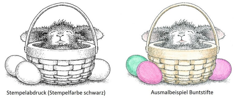 Stempelplatte müder Osterhase schlafendes Kanin Bild 3