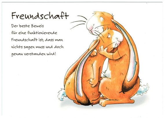 6er Set Kaninchen Postkarten mit liebem Spruch Etsy