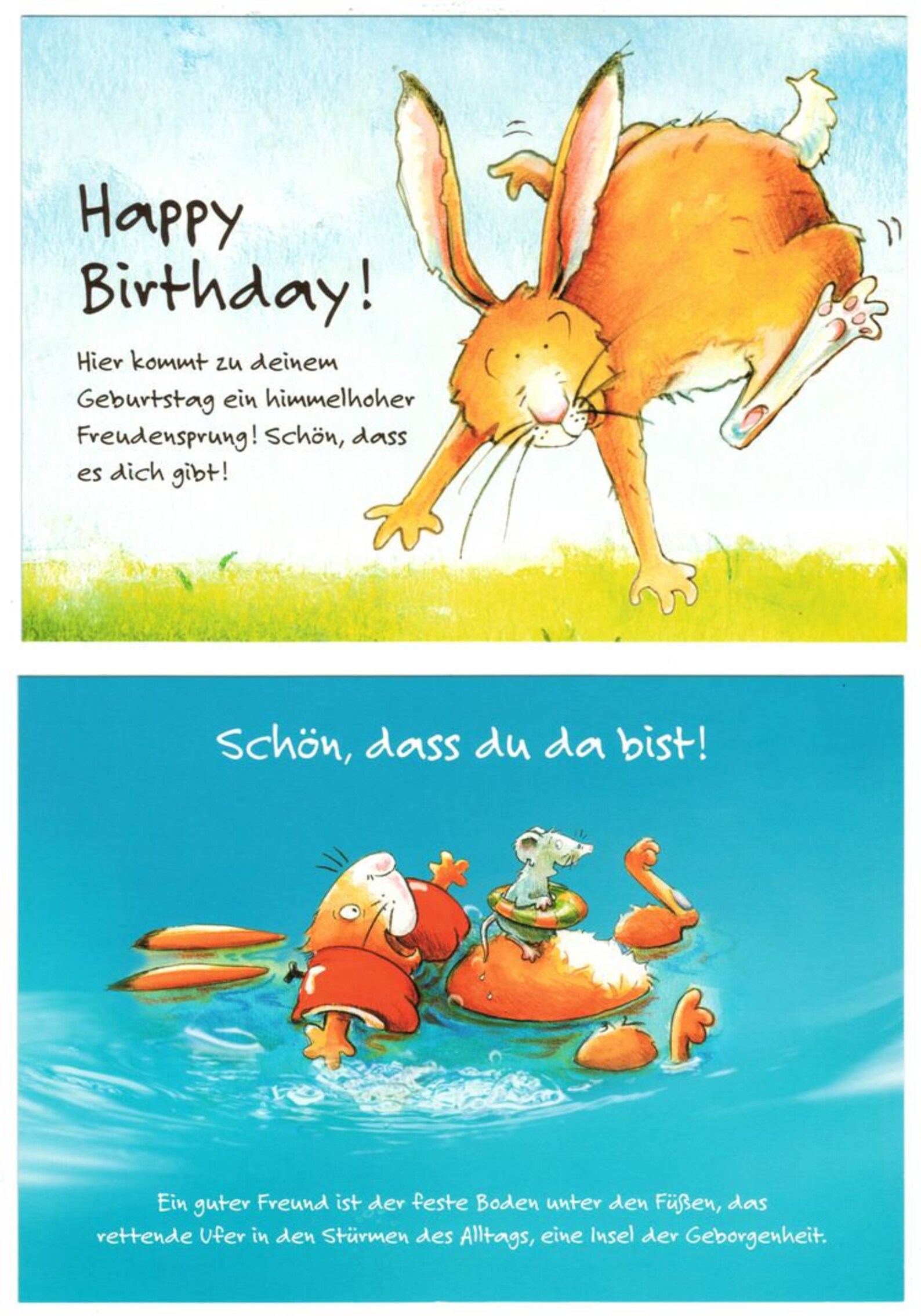 6er Set Kaninchen Postkarten mit liebem Spruch Etsy.de