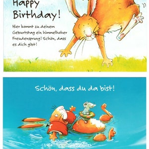 6er Set Kaninchen Postkarten mit liebem Spruch Etsy.de