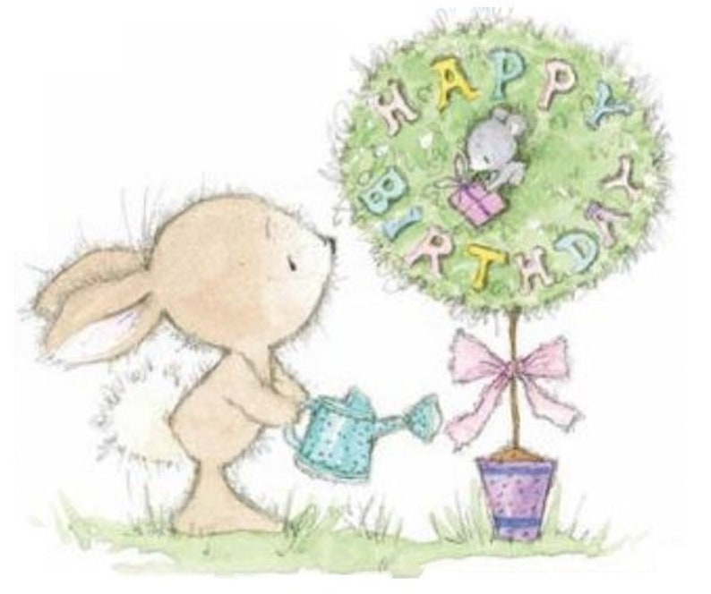 Stempelplatte Kaninchen Hase happy birthday Bild 1
