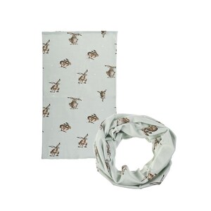 Multifunctional scarf: scarf, headscarf or hair band with rabbit motifs image 3