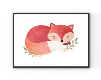 IGEL Kunstdruck Poster Bild Tier Kinderzimmer Wald skandinavisch WALDFREUNDE