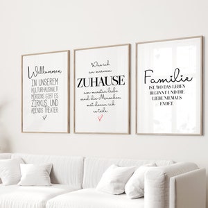 Art print set poster pictures typography sayings family home