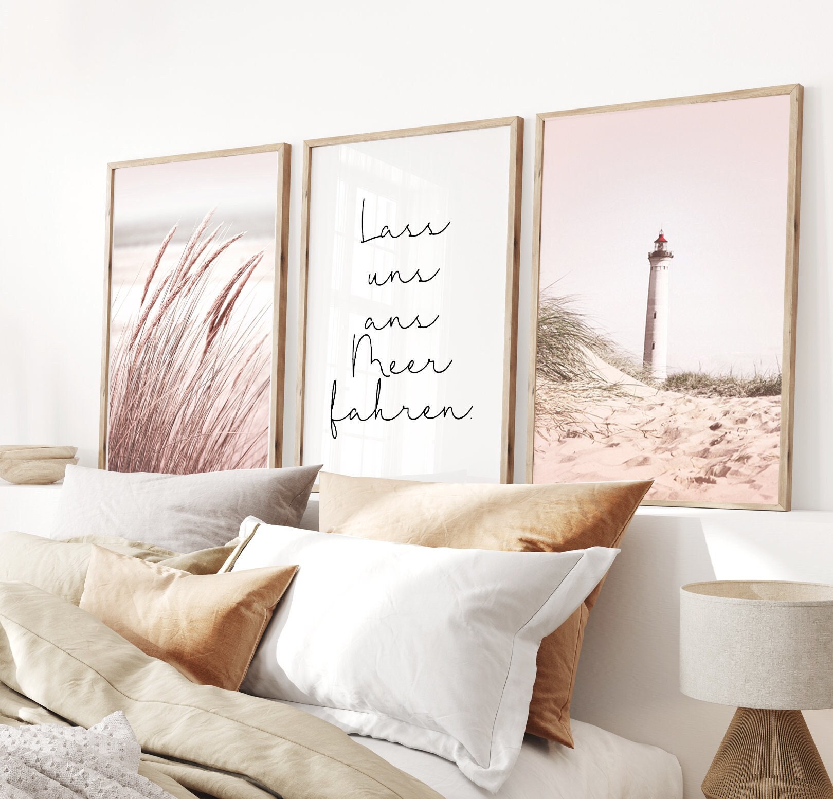 Art print set poster pictures maritime sea typography cursive