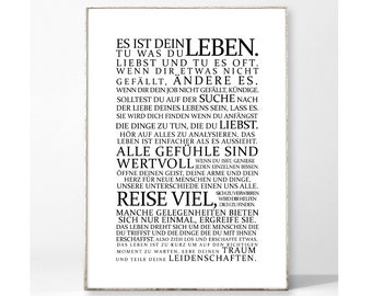 DEIN LEBEN Kunstdruck Poster Bild Typografie Spruch Text Inspiration Motivation Leben