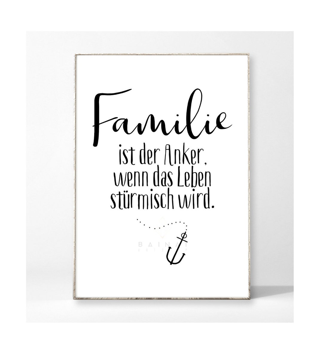 FAMILY ANCHOR Art Print Poster Picture Typography Saying Cursive Home