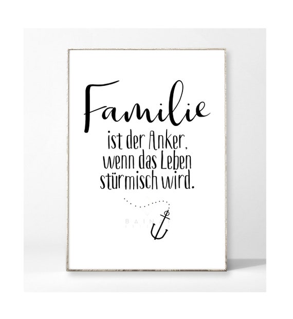 FAMILY ANKER Art Print Poster Picture Typography Saying Etsy