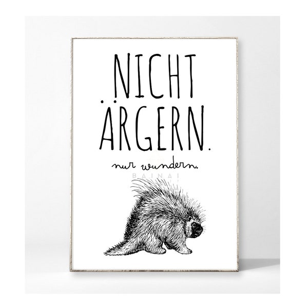 NICHT ÄRGERN Kunstdruck Poster Bild Typografie Spruch Arbeitsplatz witzig Geschenk Kollege