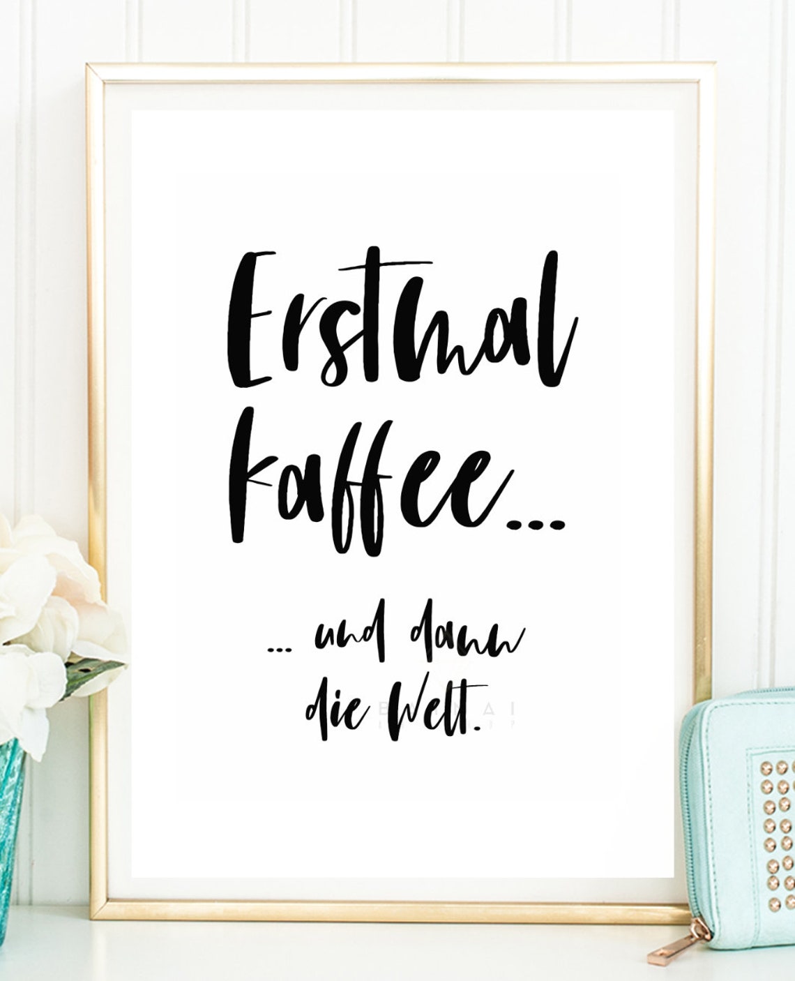 ERSTMAL KAFFEE Kunstdruck Poster Sprüche Bild Typografie Etsy
