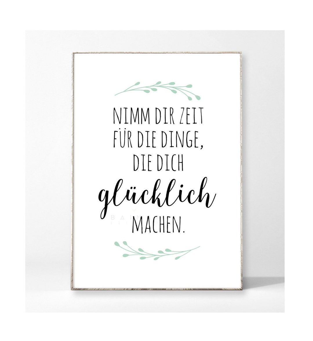 NIMM DIR ZEIT Kunstdruck Poster Bild Typografie Spruch Schreibschrift
