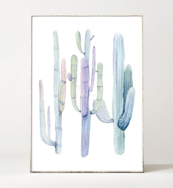 Cactus 3 Art Print Poster Image Din A4 Plant Kakti Succulent Water Color Illustration