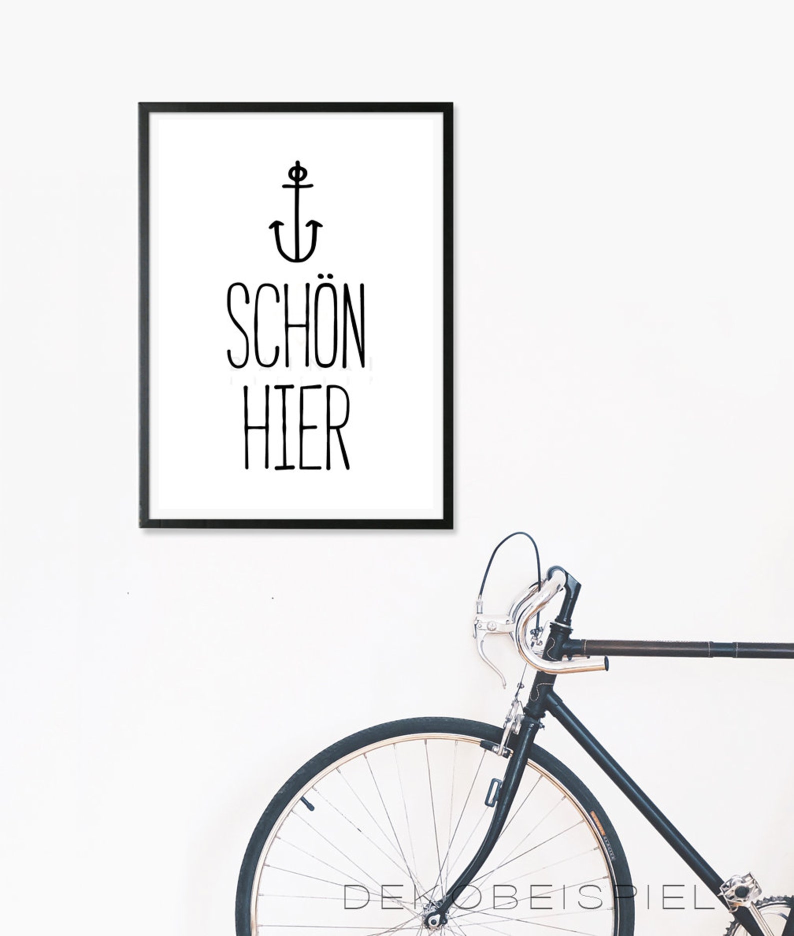 SCHÖN HIER Kunstdruck Poster Bild Typografie Spruch Anker Etsy.de