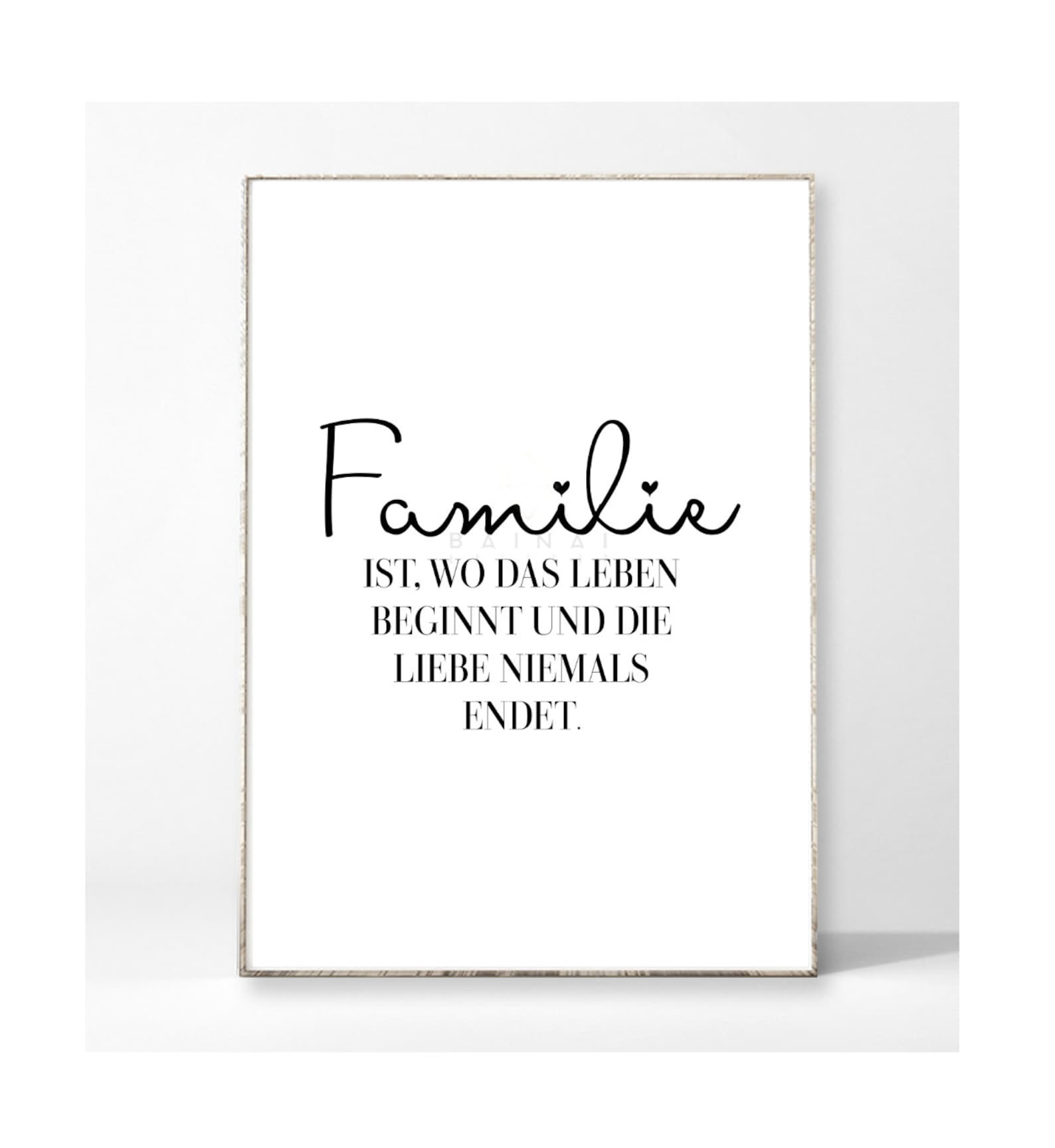 FAMILIE Kunstdruck Poster Bild Typografie Spruch Familie Etsy.de