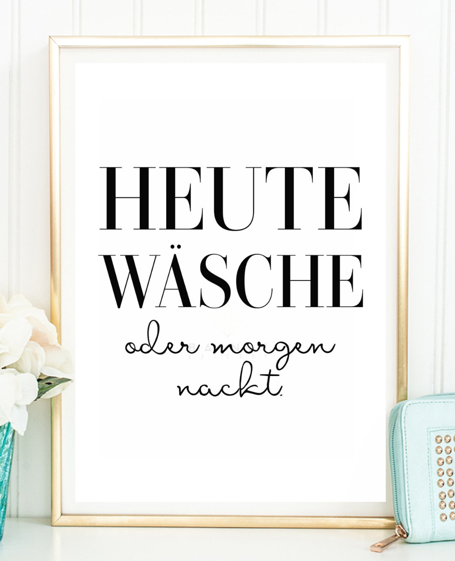 HEUTE WÄSCHE Kunstdruck Poster Bild Typografie Sprüche Bild Etsy