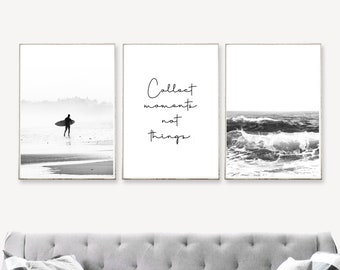 Kunstdruck Set Poster Bilder Strand Vintage Typografie Maritim