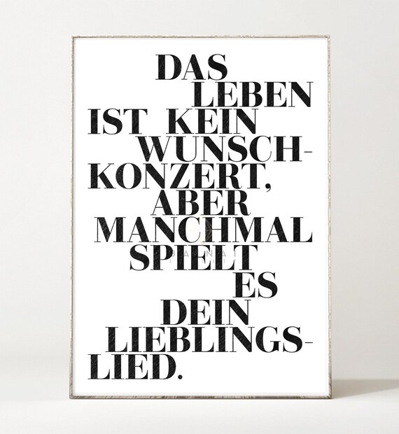 Din A3 Wunschkonzert Art Print Poster Image Typography Spells Scripture Life Inspiration