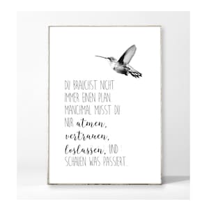 CONFIDENCE art print poster picture typography saying inspiration life motivation hummingbird bird sayings cursive