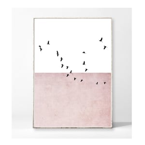Kunstdruck Poster Bild AMBER Vögel Natur maritim geometrisch abstrakt vintage Minimalismus minimalistisch skandinavisch