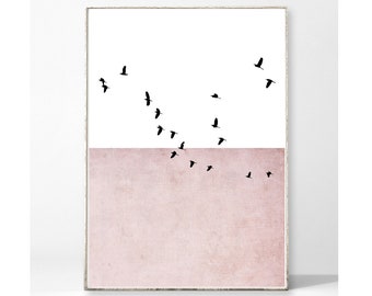 Kunstdruck Poster Bild AMBER Vögel Natur maritim geometrisch abstrakt vintage Minimalismus minimalistisch skandinavisch