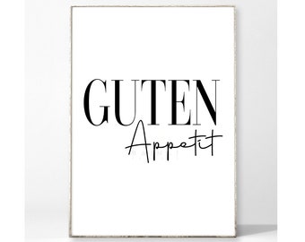 GUTEN APPETIT Kunstdruck Poster Bild Typografie Spruch Küche Essecke