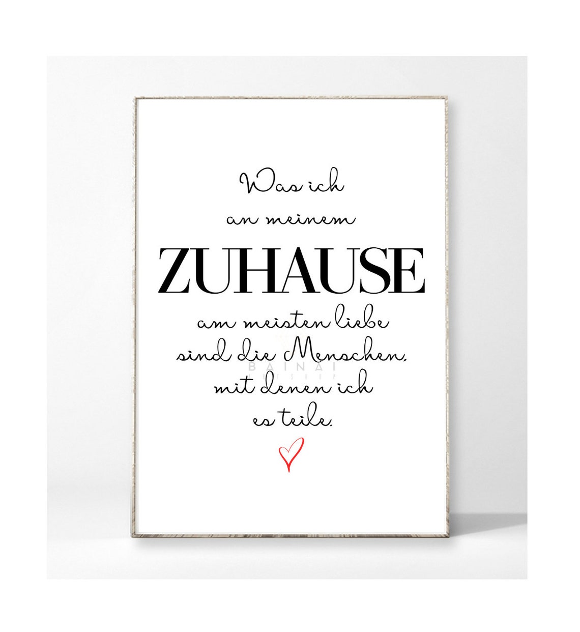 MEIN ZUHAUSE Kunstdruck Poster Bild Typografie Spruch Familie Etsy.de