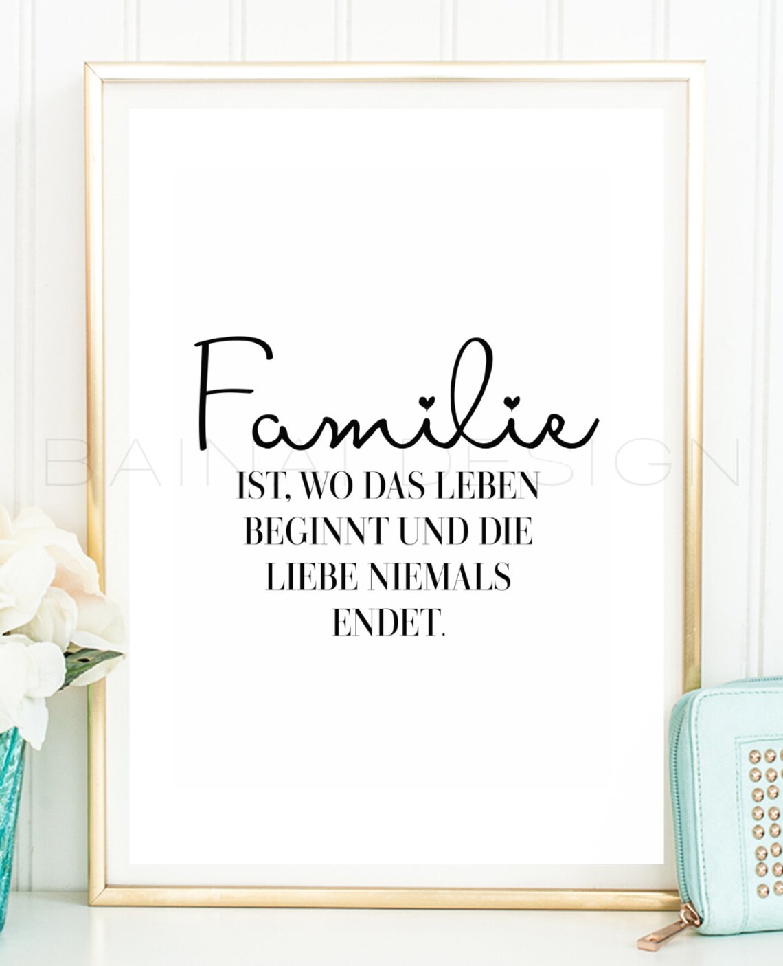 FAMILIE Kunstdruck Poster Bild Typografie Spruch Familie Etsy.de