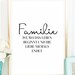 FAMILIE Kunstdruck Poster Bild Typografie Spruch Familie Zuhause Glück