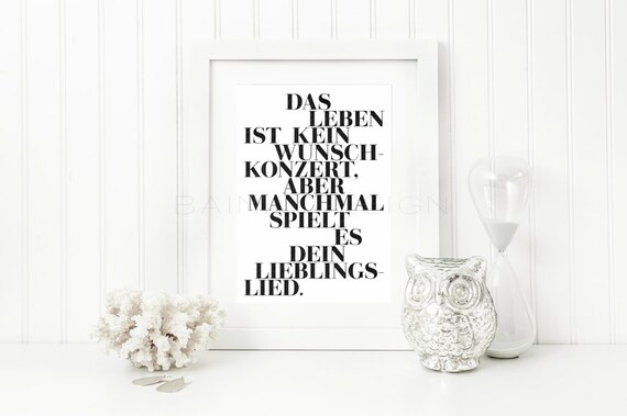 Wunschkonzert Din A4 Kunstdruck Poster Bild Typografie Spruch Schrift Leben Inspiration