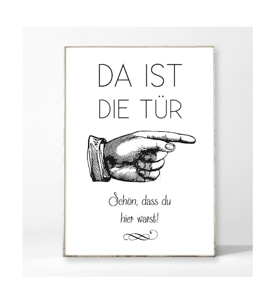 DIE TÜR Kunstdruck Poster Bild Typografie Spruch Flur Etsy.de