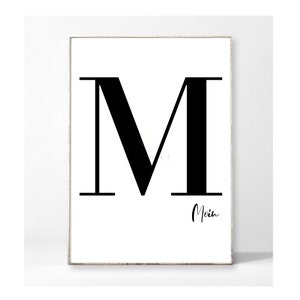 M: MOIN Kunstdruck Poster Bild Typografie Buchstabe M Blockschrift Gruß nordisch Hamburg