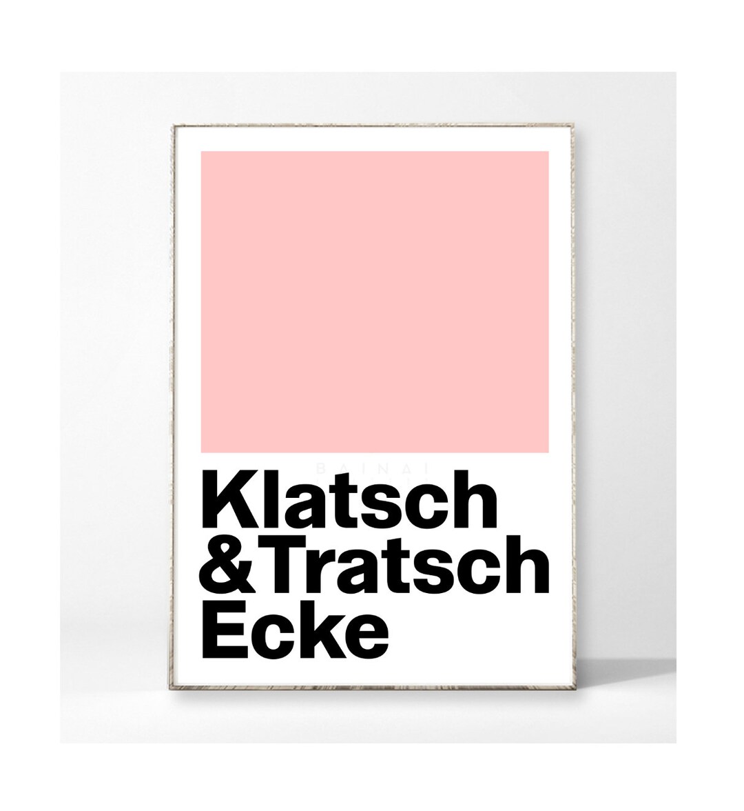 KLATSCH TRATSCH ECKE Kunstdruck Poster Bild Typografie Spruch Küche