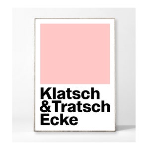 GOSSIP TRATSCH CORNER Art Print Poster Picture Typography Saying Kitchen Coffee Kitchen Pink Font Sayings Decoration Office