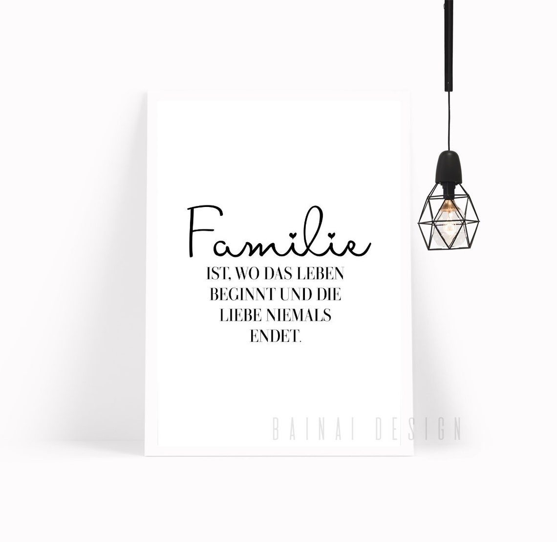 FAMILIE Kunstdruck Poster Bild Typografie Spruch Familie Etsy.de