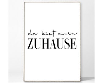 MEIN ZUHAUSE Kunstdruck Poster Bild Typografie Spruch Liebe Geschenk Jahrestag erste Wohnung Partner romantisch