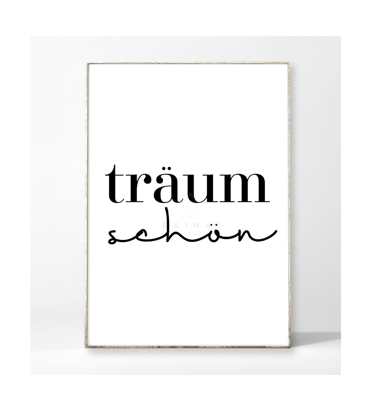 Schreibschrift TRÄUM Kunstdruck elegant Poster Bild Wort Typografie SCHÖN träumen Schlafzimmer Spruch schlafen