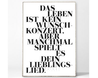 WUNSCHKONZERT Kunstdruck Poster Bild Typografie Spruch Schrift Leben Inspiration