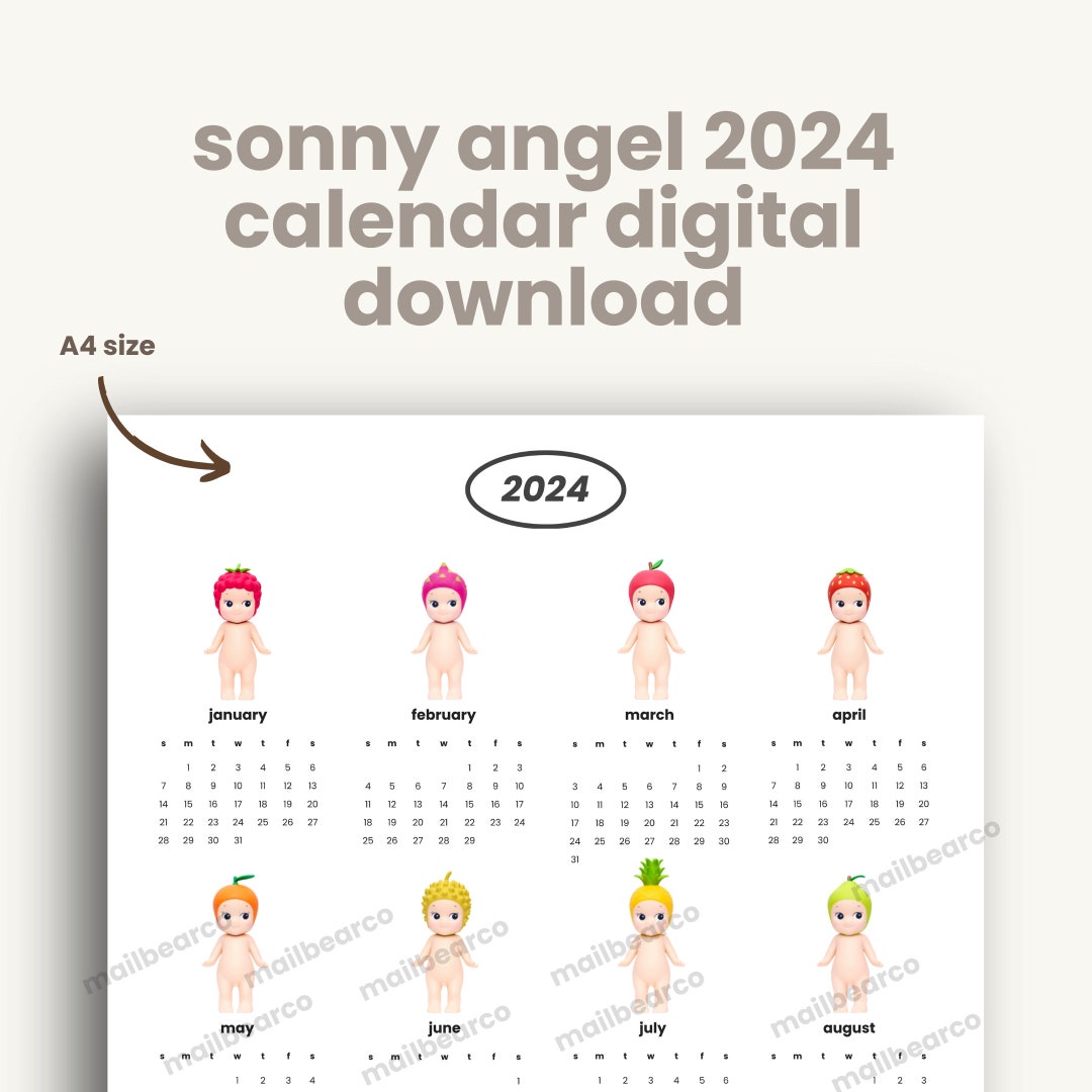 Printathome Sonny Angel Calendar 2024 Digital Download Etsy