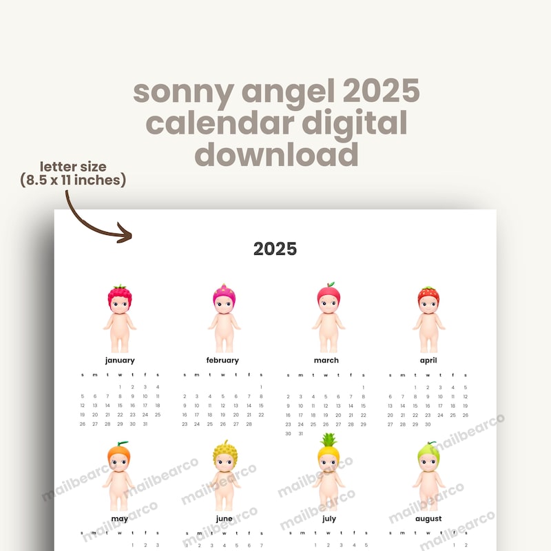 2025 Angel Calendar Etsy
