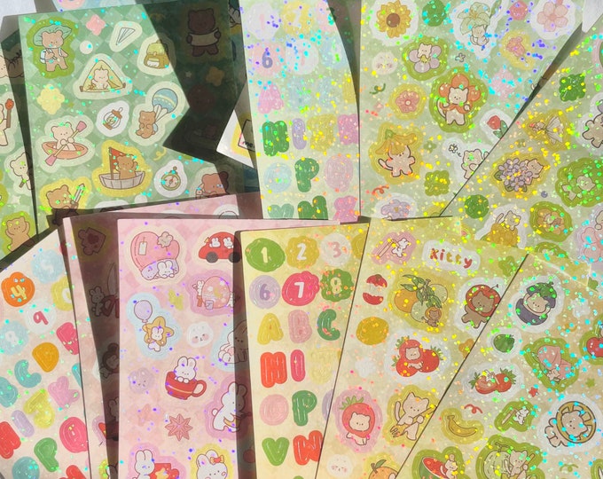 Set of 3 Holographic Sticker Sheets Etsy