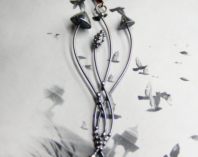 Handmade Metal Mushroom Earring: Cottagecore Forest Jewelry