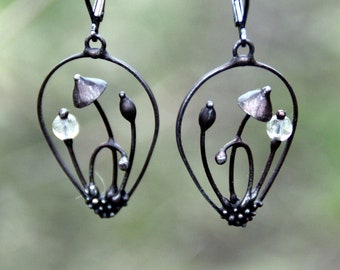 Handcrafted Psychedelic Mushroom Earrings - Forest Fairy Jewelry - Hippie Boho Style