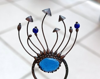 Witchy vibes aesthetic jewelry magic mushroom hair pin, fairy forest fungi witch style, nature core witchcraft hair pin, unusual jewelry
