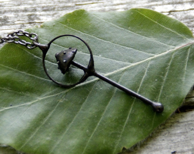 Amanita Mushroom Pendant: Copper Pewter Forest Jewelry