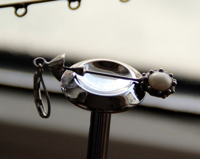 Handmade Metal Mushroom Single Earring: Forest Fungi Jewelry